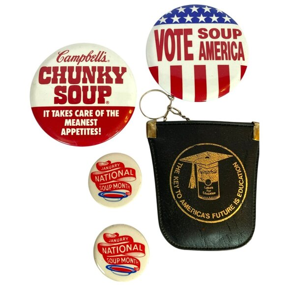 Campbells Soup Vintage Buttons Pin Ashtray Dolly Dingle RARE! 1 of a KIND! - Picture 2 of 7